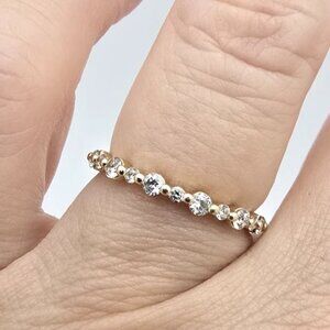 Stunning S&S $1499 14K Yellow Gold 0.38ct Diamond Band Ring Size 6